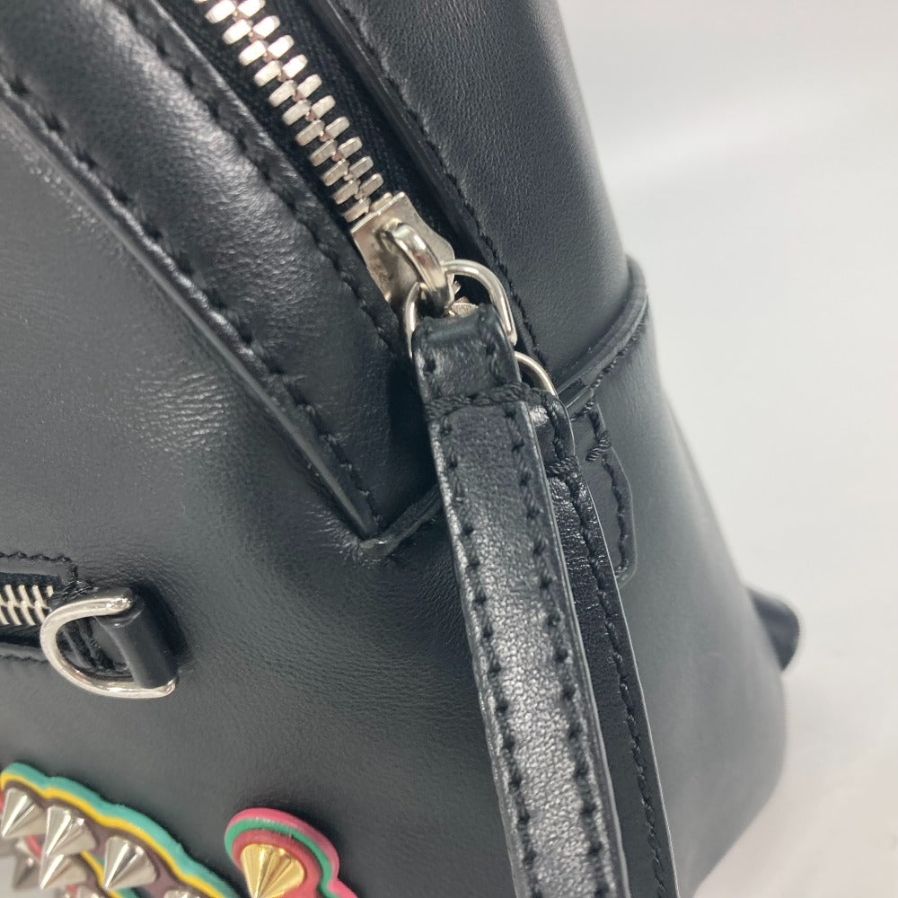 FENDI 8BZ038 カバン マルチスタッズ ロゴ バックパック リュックサック レザー レディース - brandshop-reference