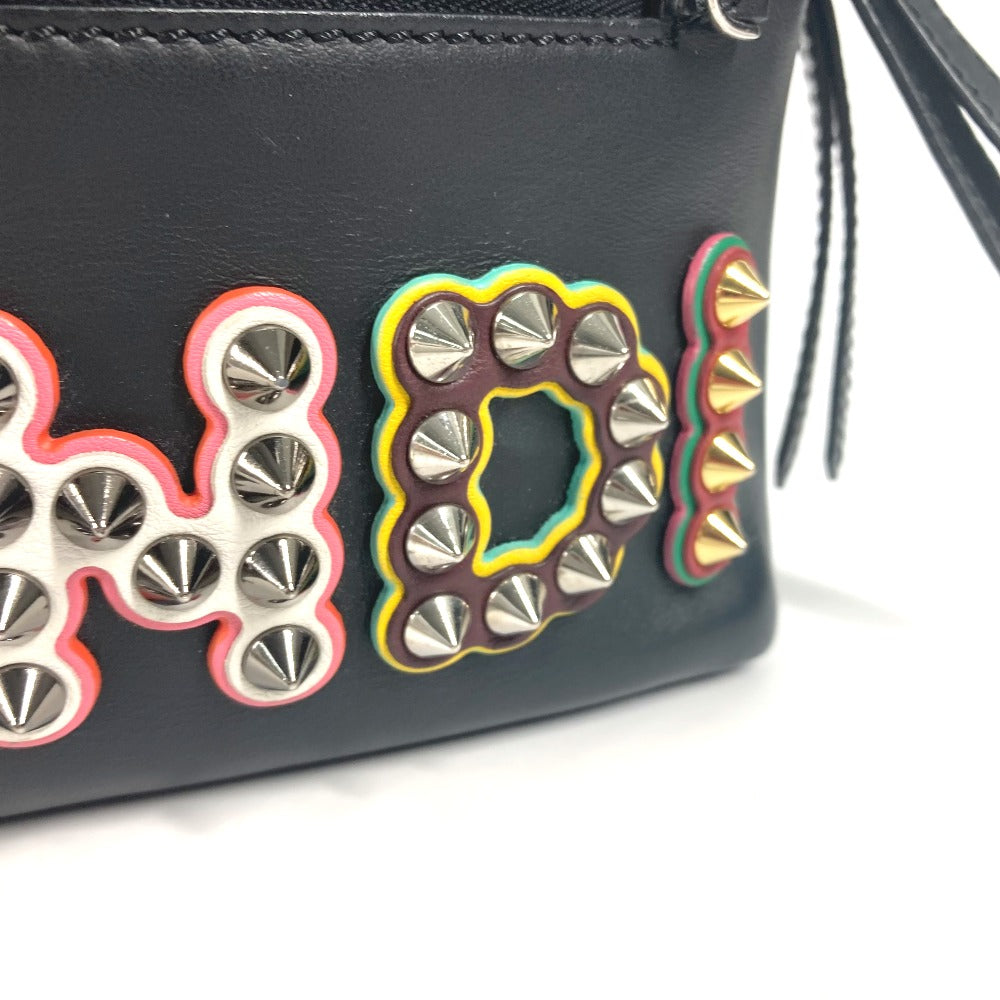 FENDI 8BZ038 カバン マルチスタッズ ロゴ バックパック リュックサック レザー レディース - brandshop-reference