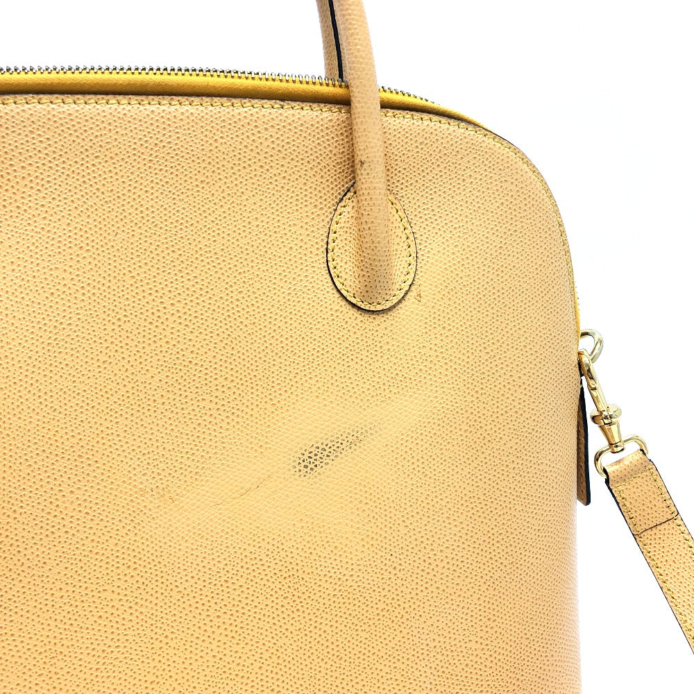 CELINE Vintage Bowling 2-Way Shoulder Bag, Leather, Women's, Yellow Beige