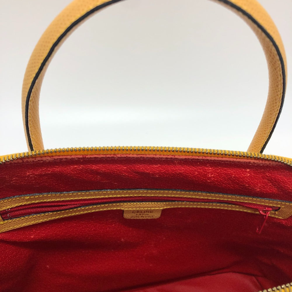 CELINE Vintage Bowling 2-Way Shoulder Bag, Leather, Women's, Yellow Beige