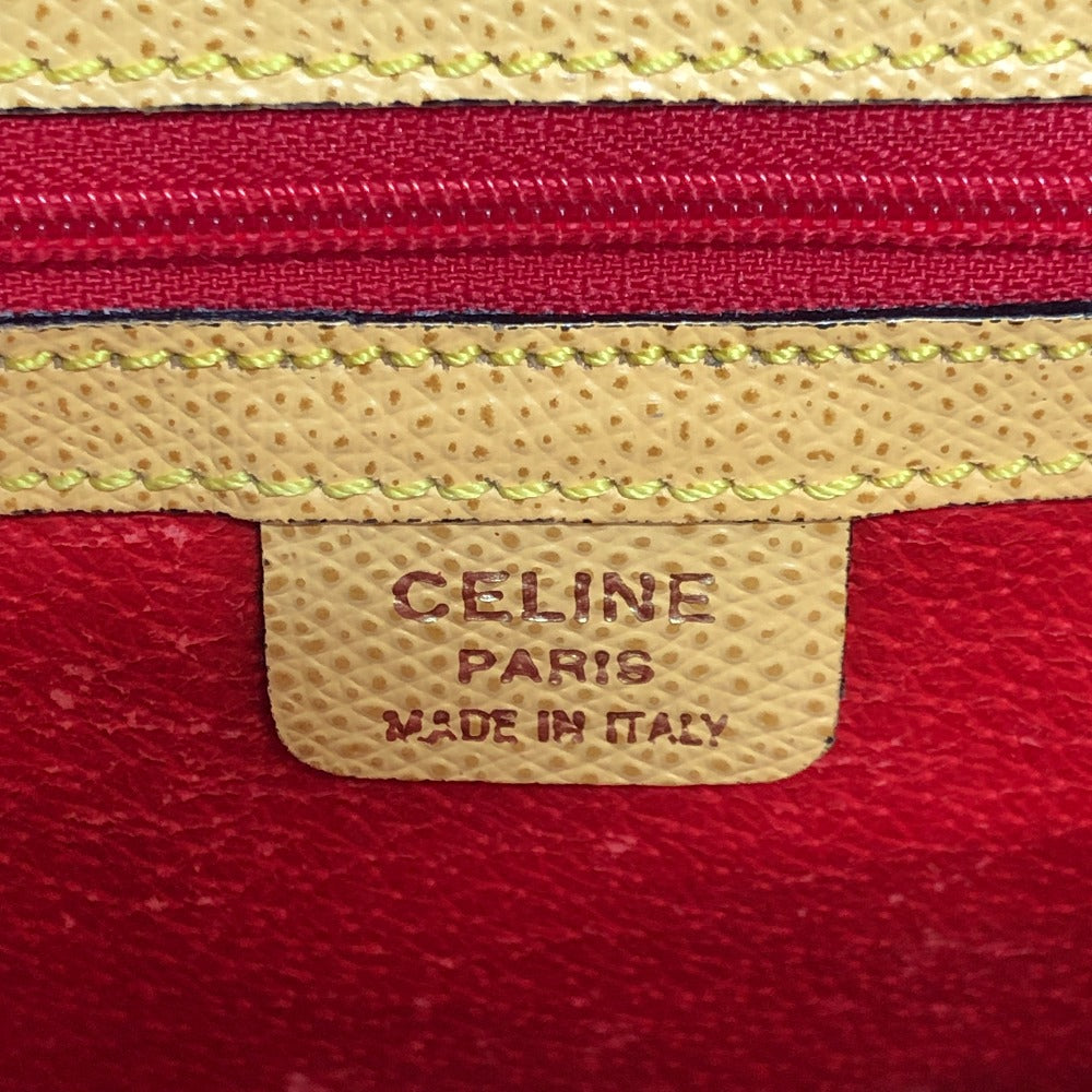 CELINE Vintage Bowling 2-Way Shoulder Bag, Leather, Women's, Yellow Beige