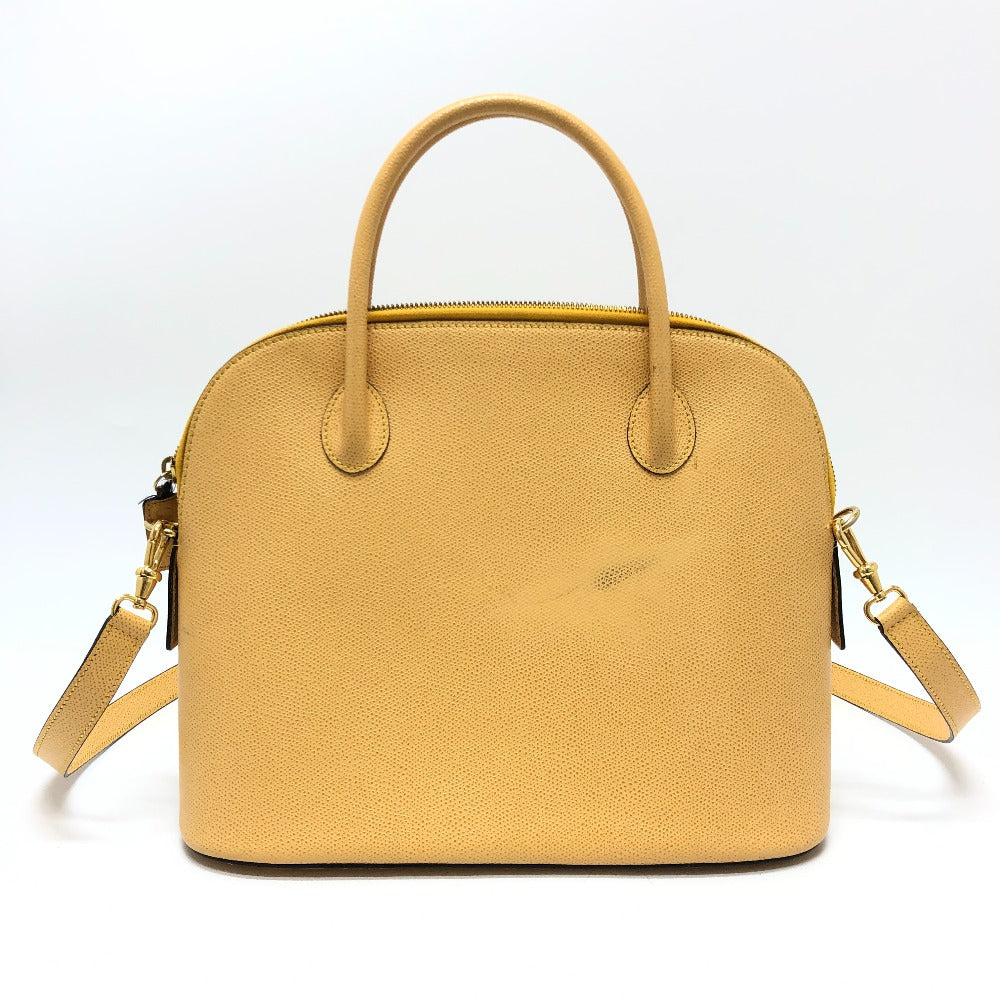 CELINE Vintage Bowling 2-Way Shoulder Bag, Leather, Women's, Yellow Beige