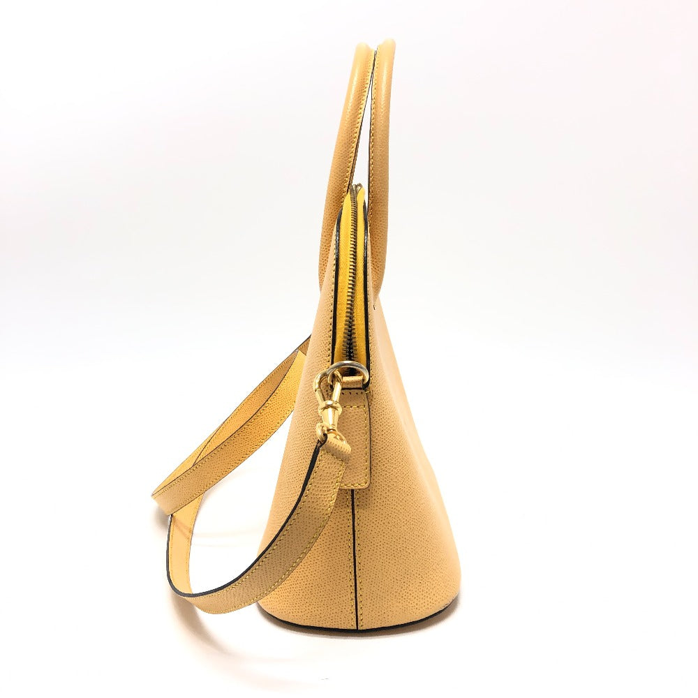 CELINE Vintage Bowling 2-Way Shoulder Bag, Leather, Women's, Yellow Beige