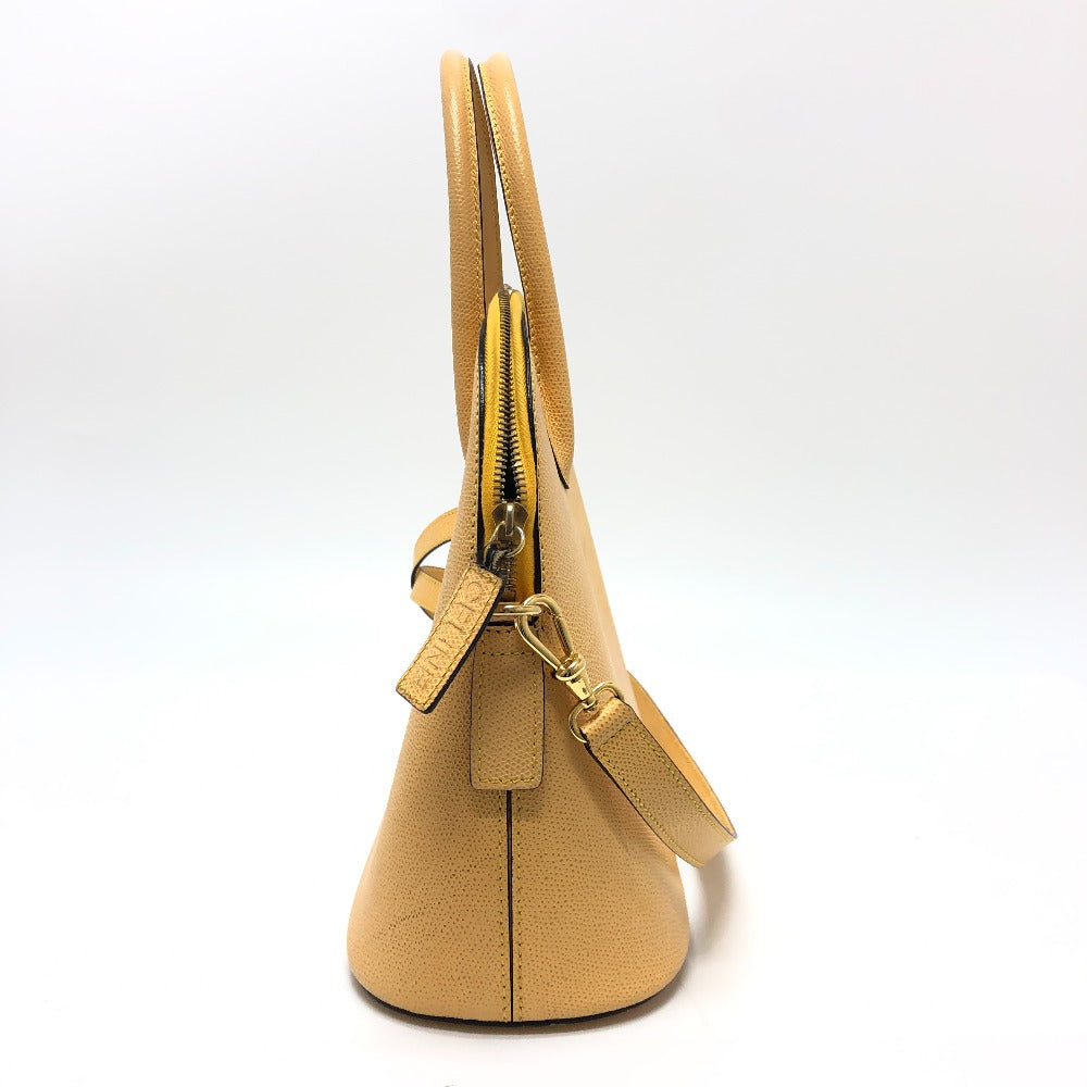 CELINE Vintage Bowling 2-Way Shoulder Bag, Leather, Women's, Yellow Beige