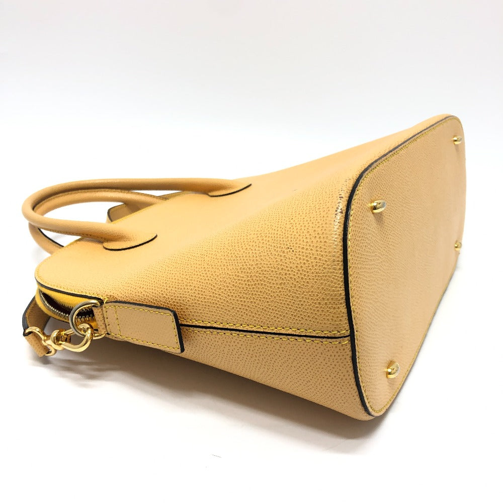 CELINE Vintage Bowling 2-Way Shoulder Bag, Leather, Women's, Yellow Beige