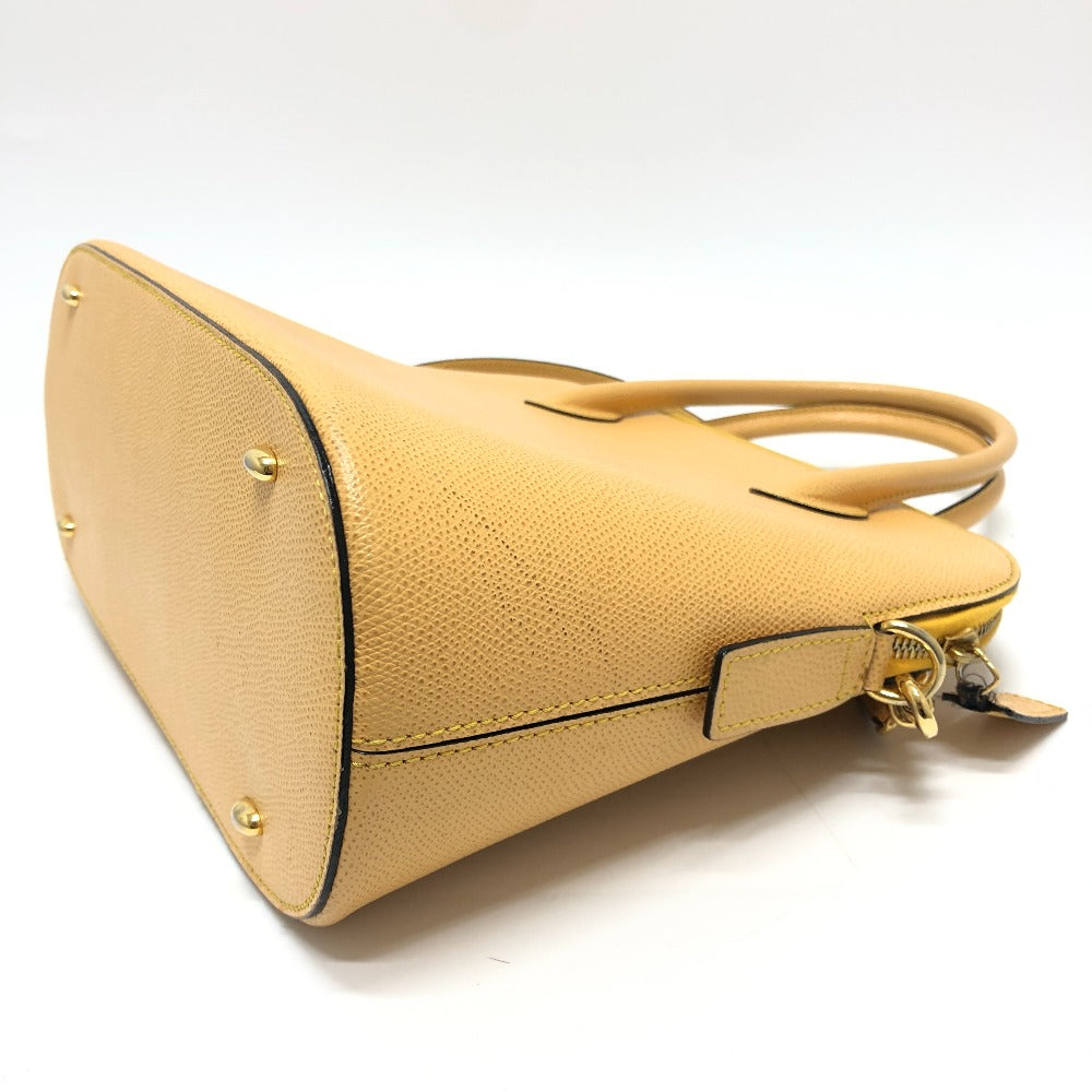 CELINE Vintage Bowling 2-Way Shoulder Bag, Leather, Women's, Yellow Beige