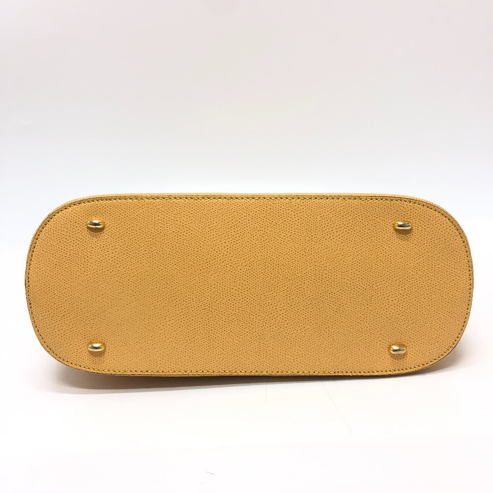CELINE Vintage Bowling 2-Way Shoulder Bag, Leather, Women's, Yellow Beige