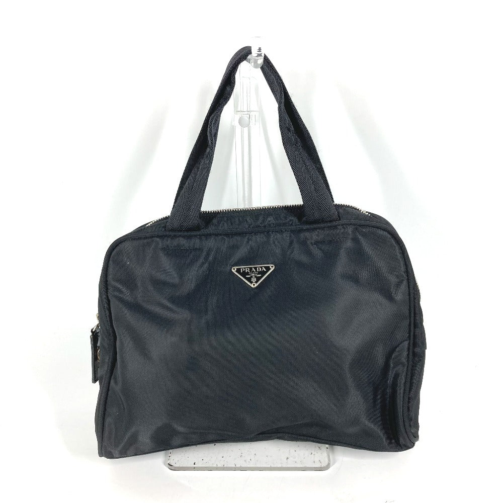 PRADA トライアングルロゴ 三角ロゴ プレート カバン ハンドバッグ ナイロン レディース ブラック