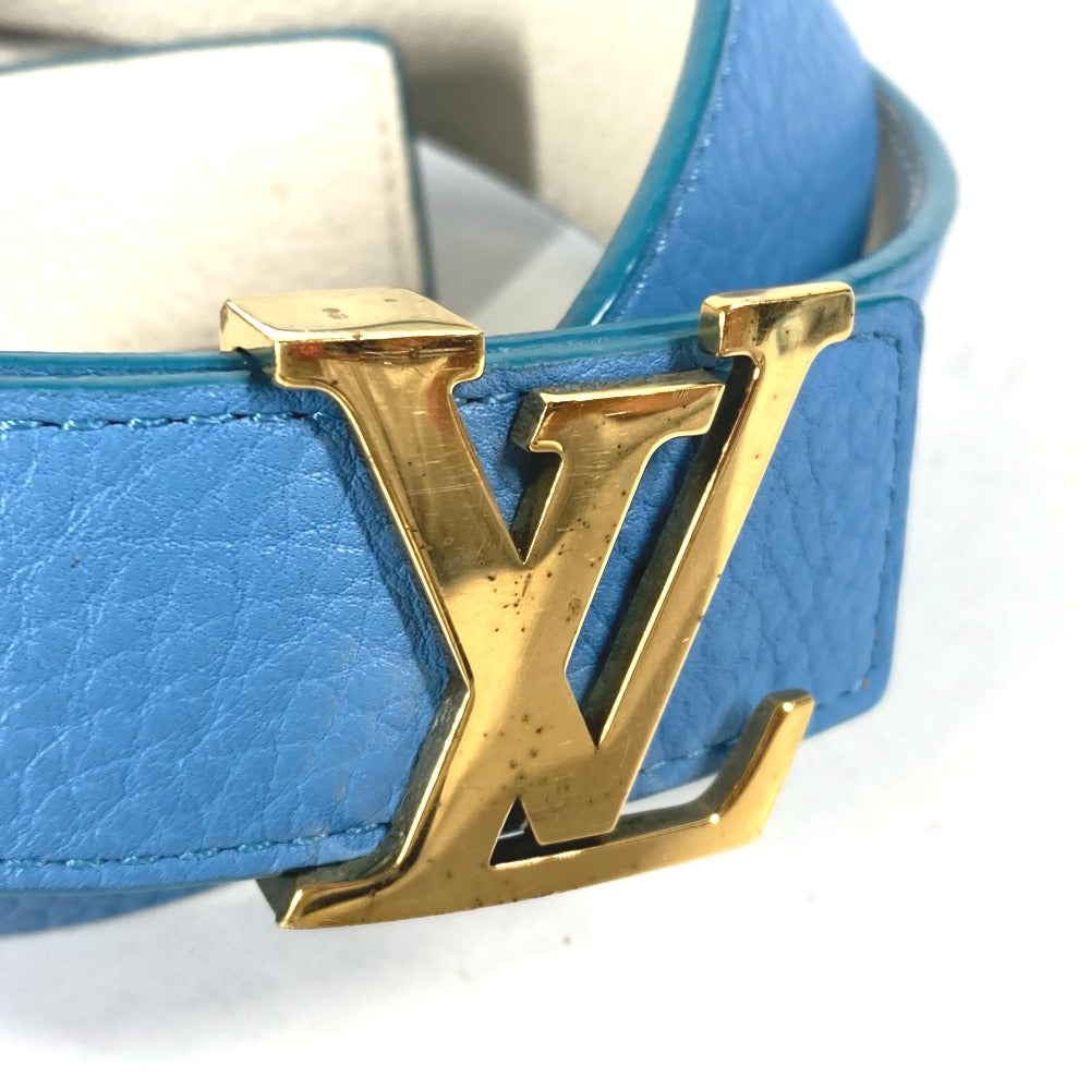 LOUIS VUITTON N9040W バイカラー LVバックル リバーシブル ズボン用ベルト ベルト トリヨンレザー レディース ブルー