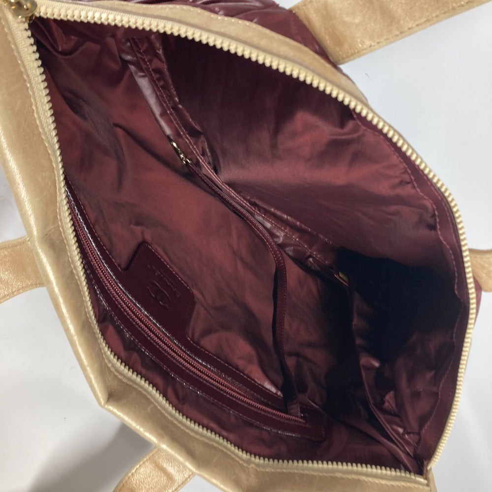 CHANEL バイカラー CC ココマーク コココクーン キルティング 肩掛け トートバッグ カバン ショルダーバッグ ナイロン レディース ワインレッド