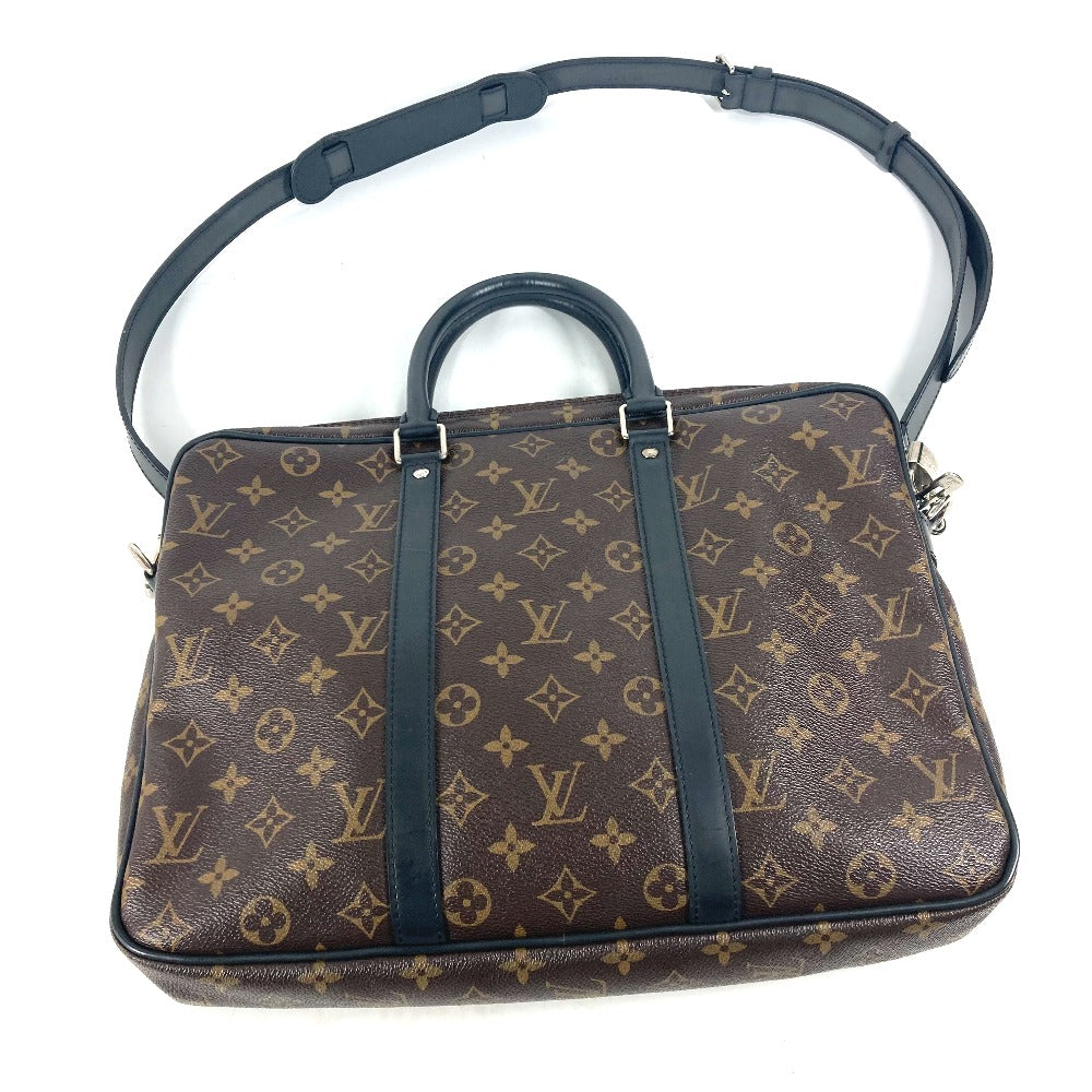 LOUIS VUITTON M52005 モノグラムマカサー ポルトドキュマン ヴォワヤージュPDV PM 斜め掛け トートバッグ カバン  ハンドバッグ 2WAYバッグ ショルダーバッグ ビジネスバッグ モノグラムマカサーキャンバス メンズ | brandshop-reference