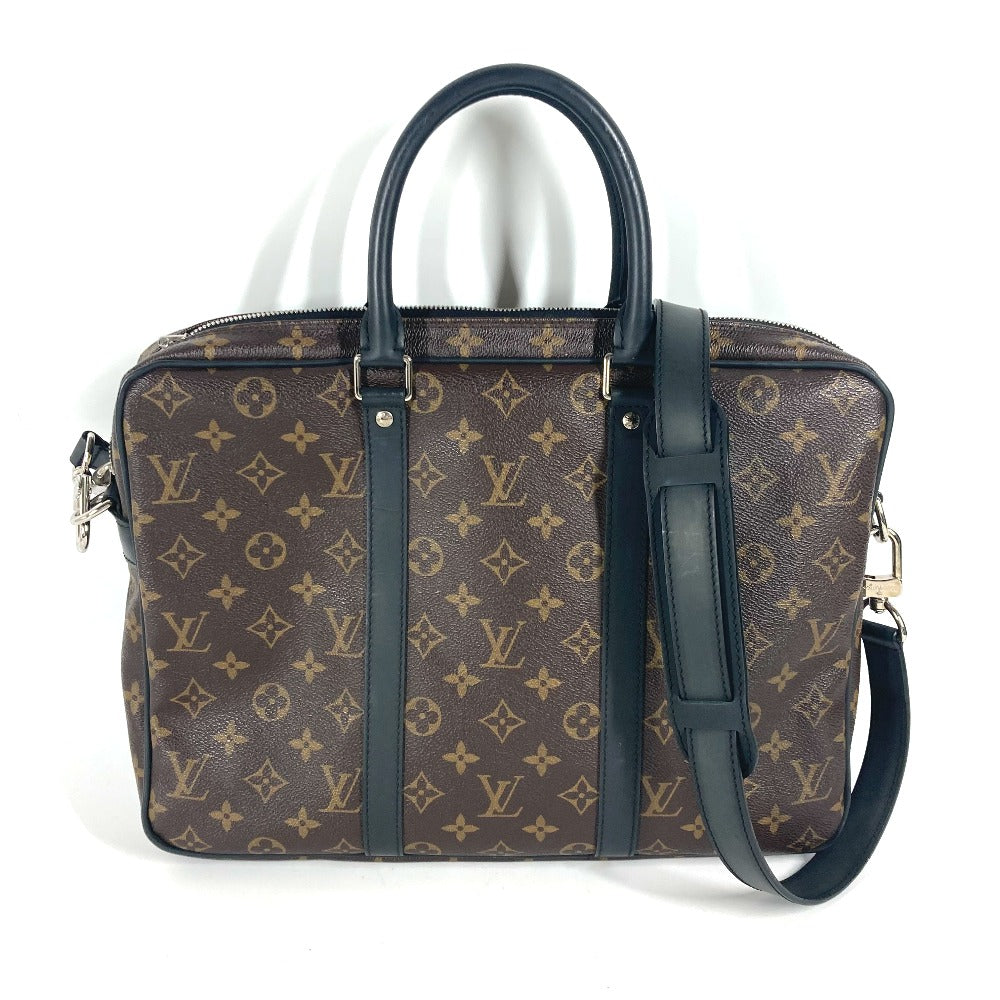 LOUIS VUITTON  M52005 モノグラムマカサー ポルトドキュマン ヴォワヤージュPDV PM 斜め掛け トートバッグ カバン ハンドバッグ 2WAYバッグ ショルダーバッグ ビジネスバッグ モノグラムマカサーキャンバス メンズ - brandshop-reference