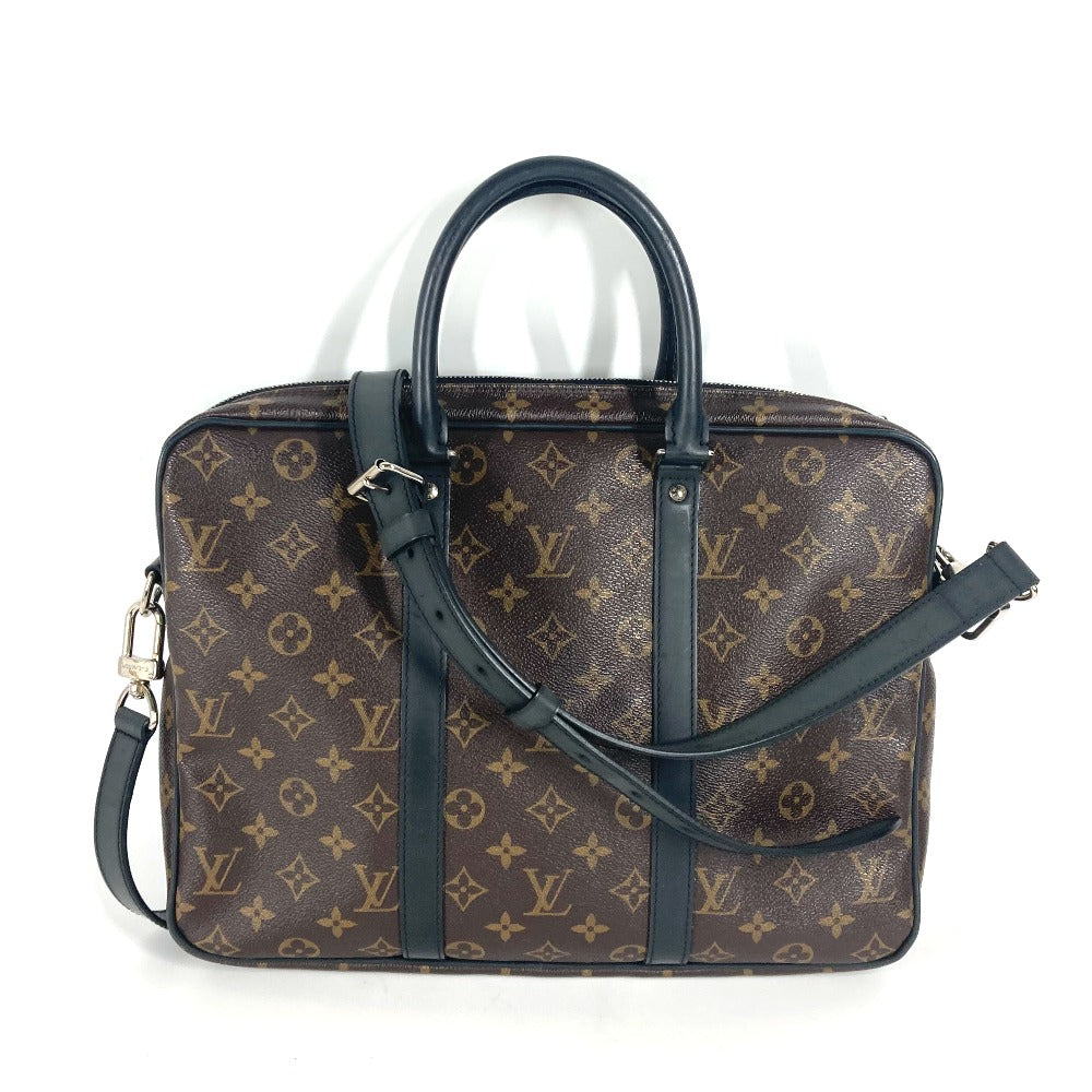 LOUIS VUITTON  M52005 モノグラムマカサー ポルトドキュマン ヴォワヤージュPDV PM 斜め掛け トートバッグ カバン ハンドバッグ 2WAYバッグ ショルダーバッグ ビジネスバッグ モノグラムマカサーキャンバス メンズ - brandshop-reference