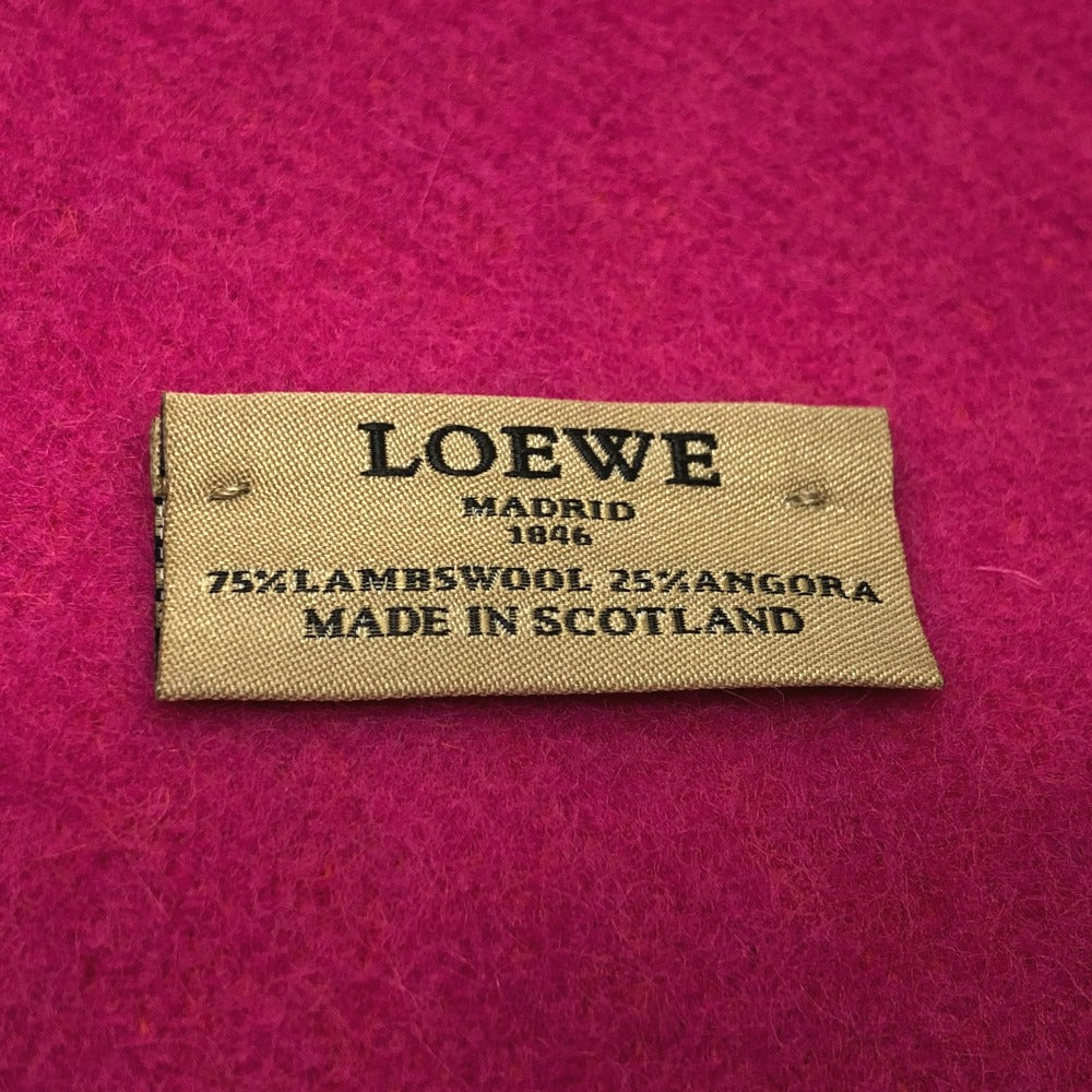 LOEWE バイカラー アナグラム フリンジ マフラー ウール レディース