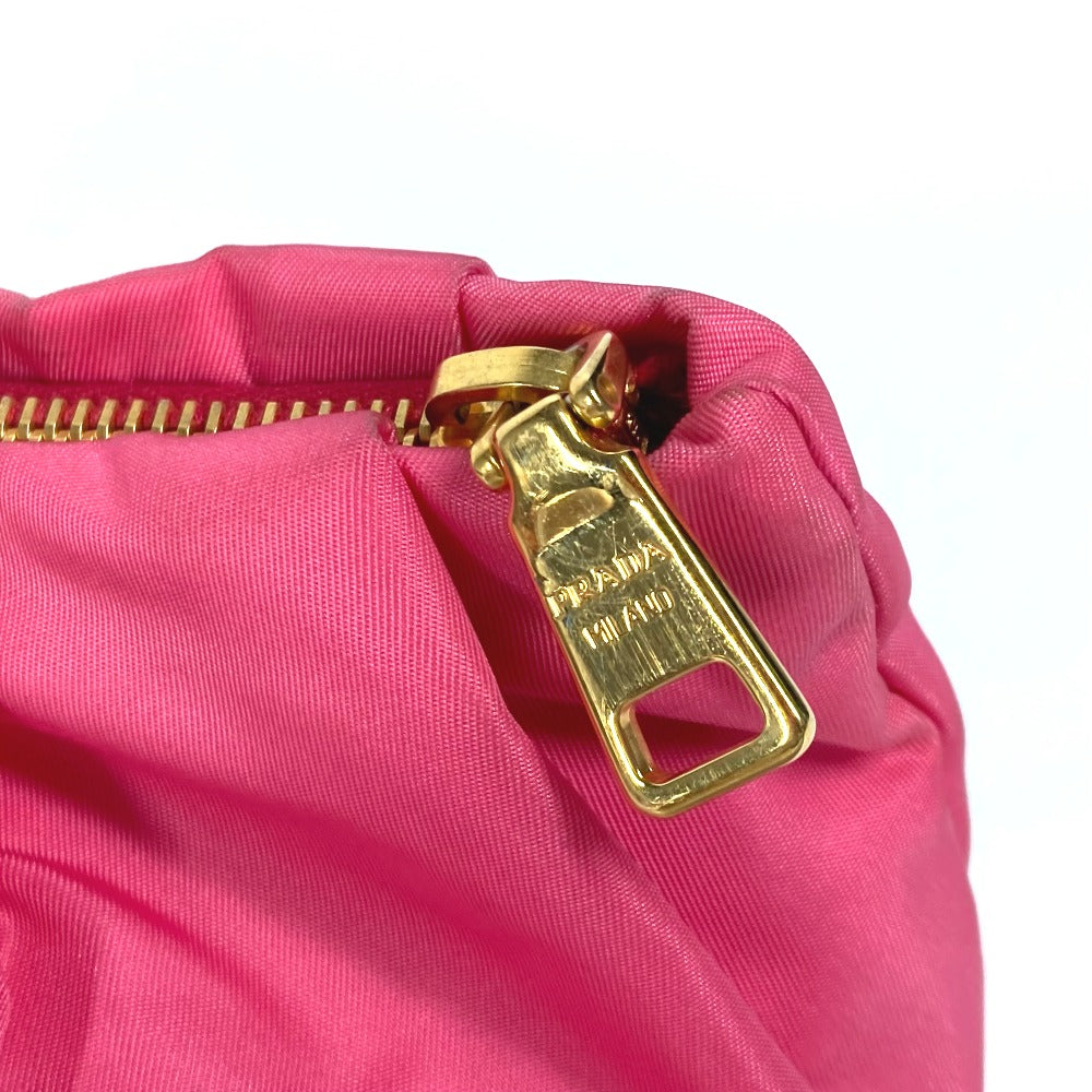 PRADA Ribbon Backpack/Pouch/Clutch Bag with Strap, Nylon, Pink