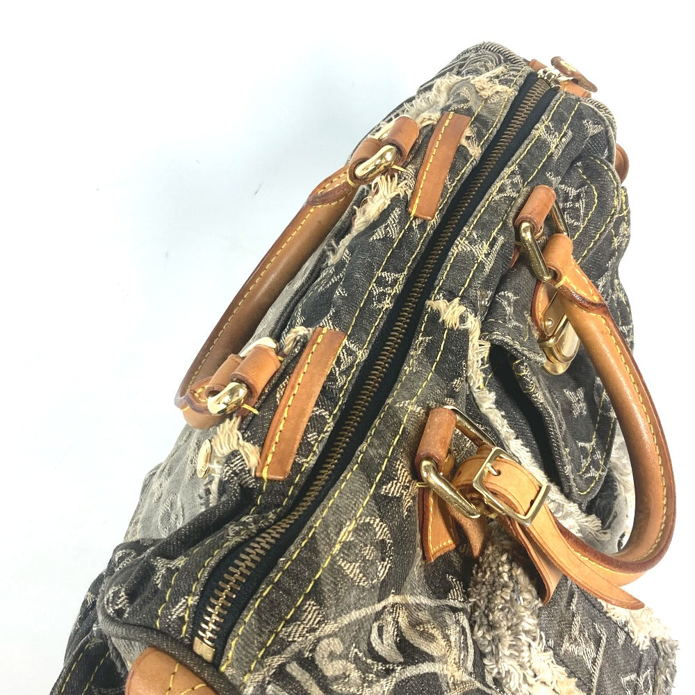 LOUIS VUITTON M95381 モノグラムデニム パッチワーク スピーディ30 ミニボストンバッグ カバン ハンドバッグ デニム レディース ブラック - brandshop-reference