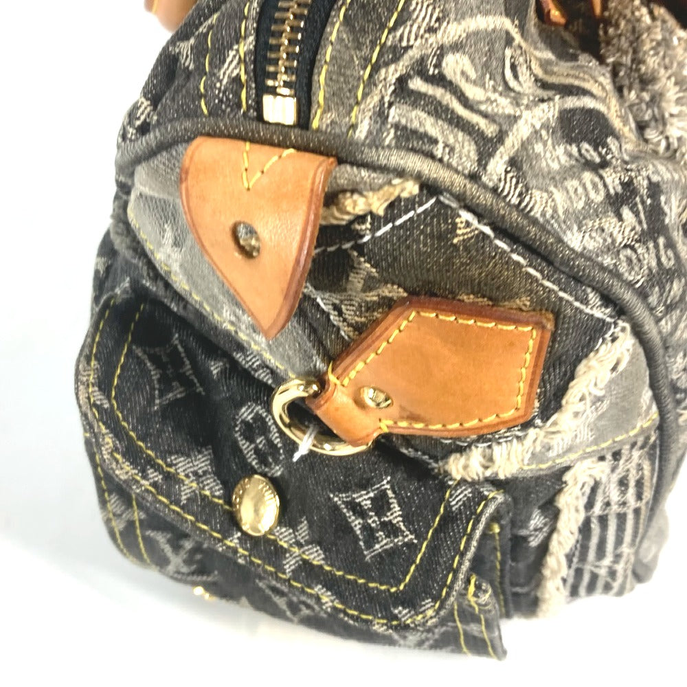 LOUIS VUITTON M95381 モノグラムデニム パッチワーク スピーディ30 ミニボストンバッグ カバン ハンドバッグ デニム レディース ブラック - brandshop-reference