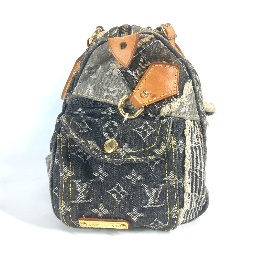 LOUIS VUITTON M95381 モノグラムデニム パッチワーク スピーディ30 ミニボストンバッグ カバン ハンドバッグ デニム レディース