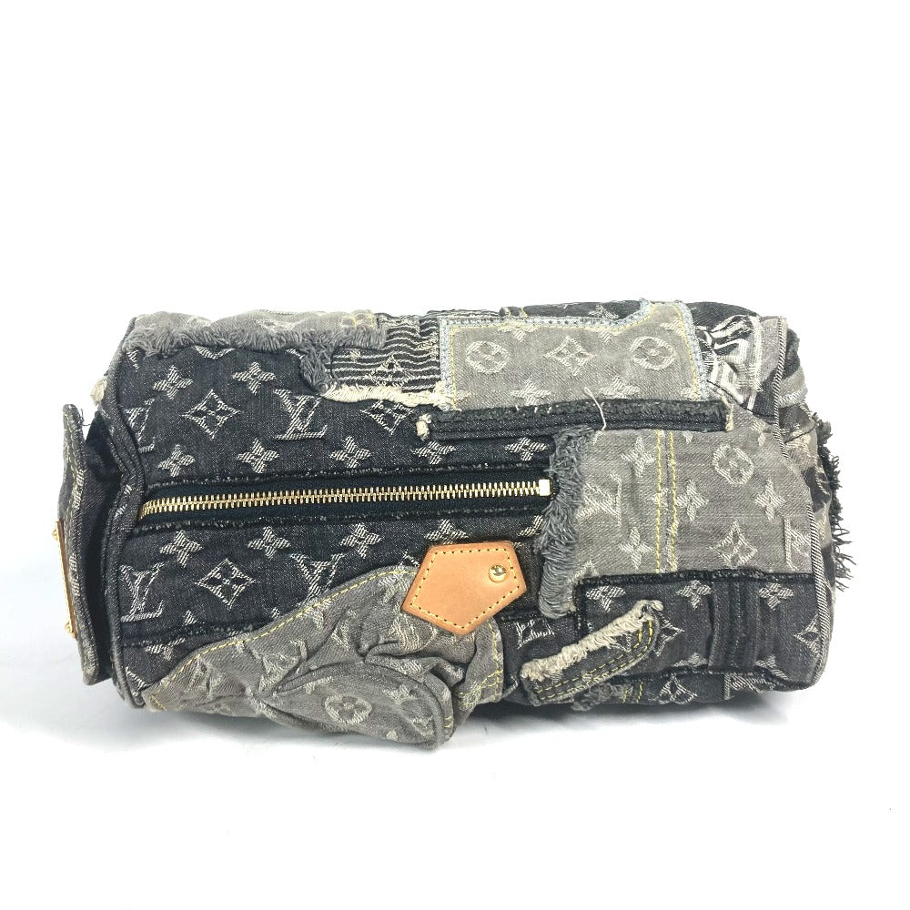 LOUIS VUITTON M95381 モノグラムデニム パッチワーク スピーディ30 ミニボストンバッグ カバン ハンドバッグ デニム レディース ブラック - brandshop-reference