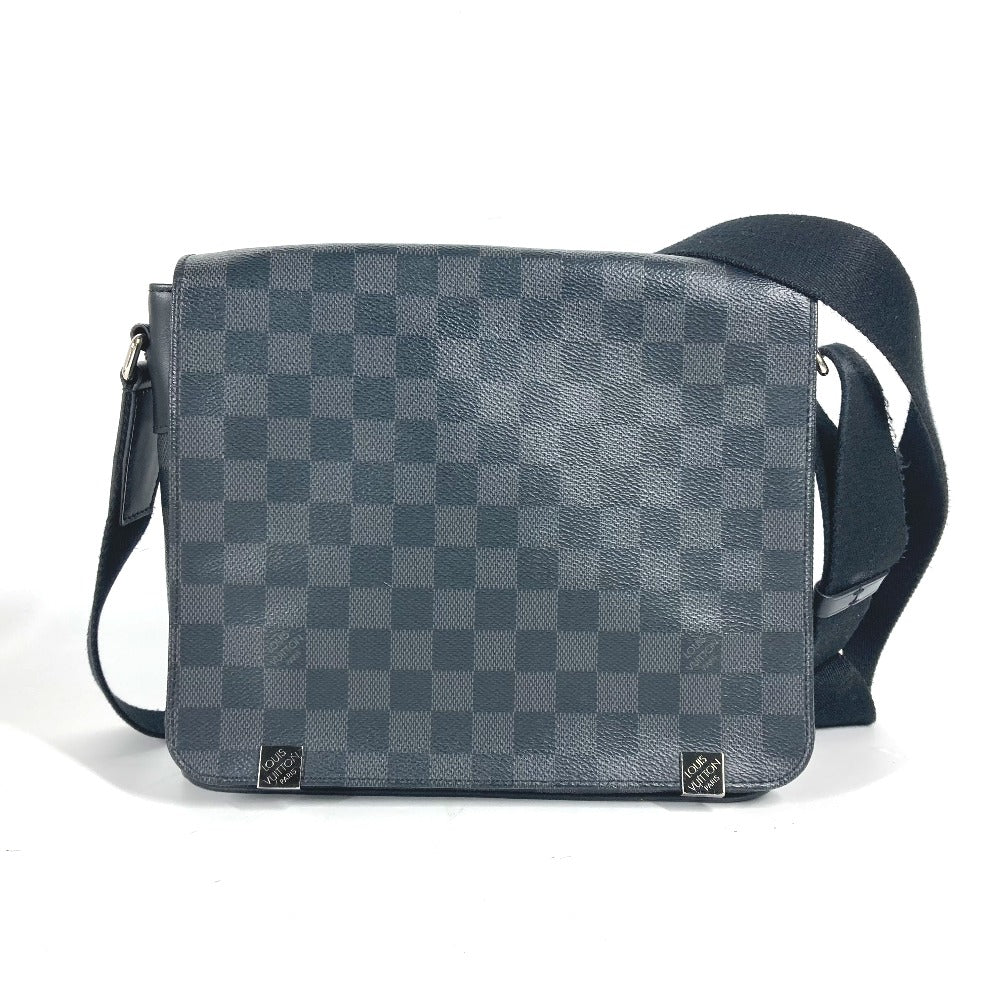 LOUIS VUITTON N41028 ダミエグラフィット ディストリクト PM NM 斜め掛け カバン フラップ ショルダーバッグ ダミエグラフィットキャンバス ユニセックス ブラック