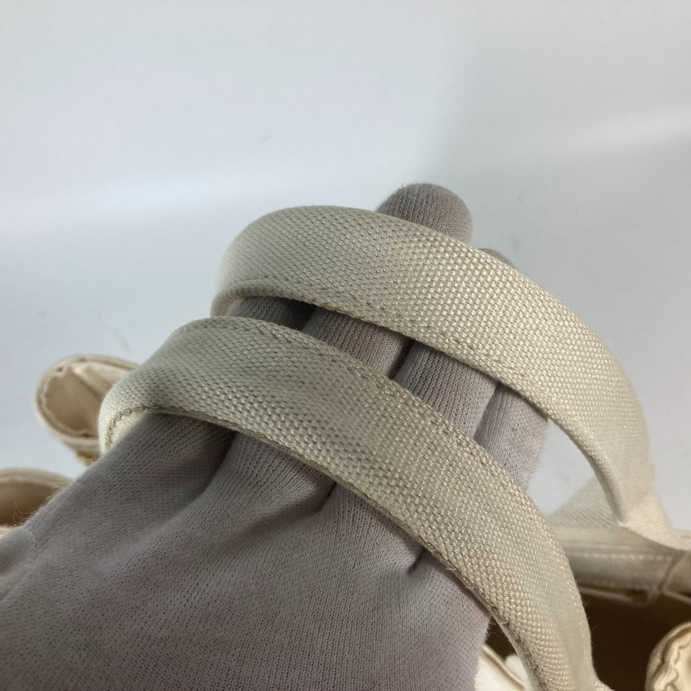 PRADA BN1877 ロゴプレート カナパ CANAPA ハンドバッグ カバン トートバッグ キャンバス レディース アイボリー