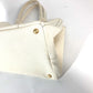 PRADA BN1877 ロゴプレート カナパ CANAPA ハンドバッグ カバン トートバッグ キャンバス レディース アイボリー