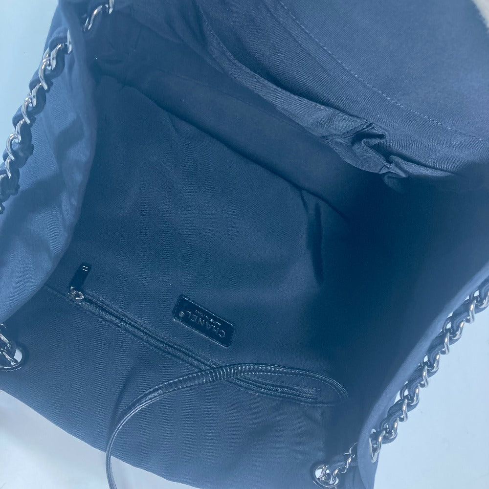 CHANEL 2.55金具 ボーダー チェーンバッグ カバン 肩掛け Wチェーン ショルダーバッグ ナイロンキャンバス レディース ブラック - brandshop-reference