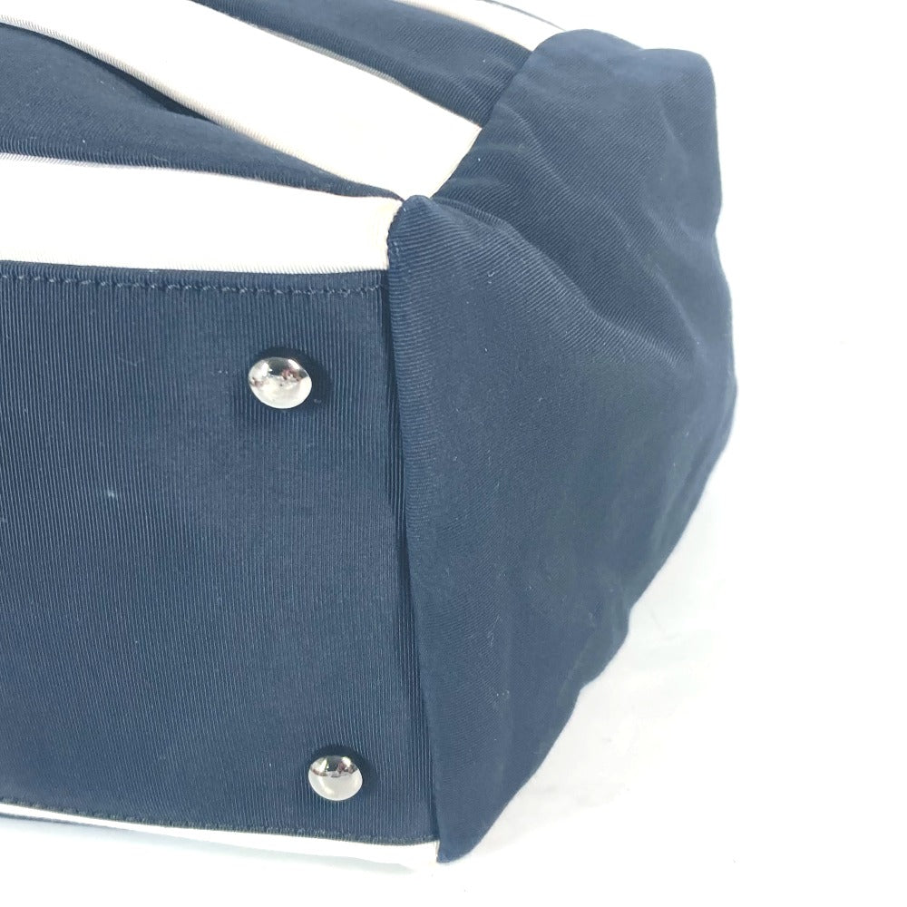 CHANEL 2.55金具 ボーダー チェーンバッグ カバン 肩掛け Wチェーン ショルダーバッグ ナイロンキャンバス レディース ブラック - brandshop-reference