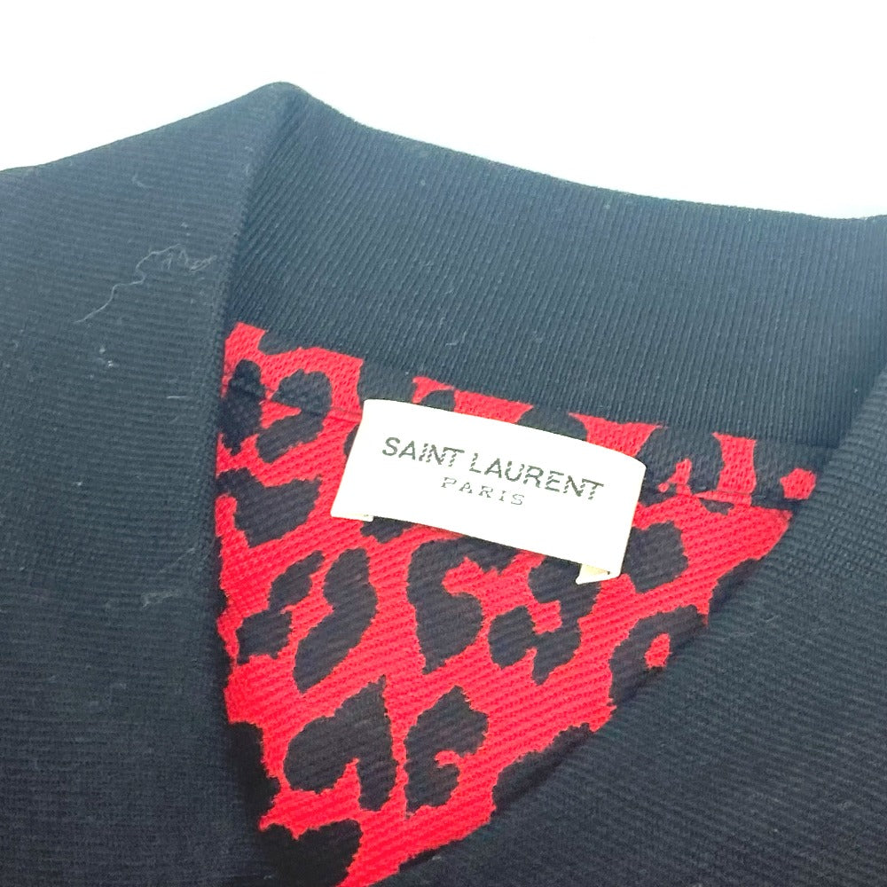 SAINT LAURENT PARIS 371489 襟付き アパレル トップス ポロシャツ  レオパード 豹柄 ヒョウ 半袖Ｔシャツ コットン メンズ レッド