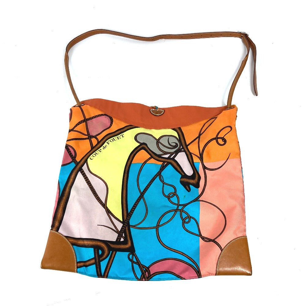 HERMES COUP DE FOUET 鞭  シルキーシティMM カバン 斜め掛け ポーチ付き ショルダーバッグ シルク ユニセックス マルチカラー - brandshop-reference