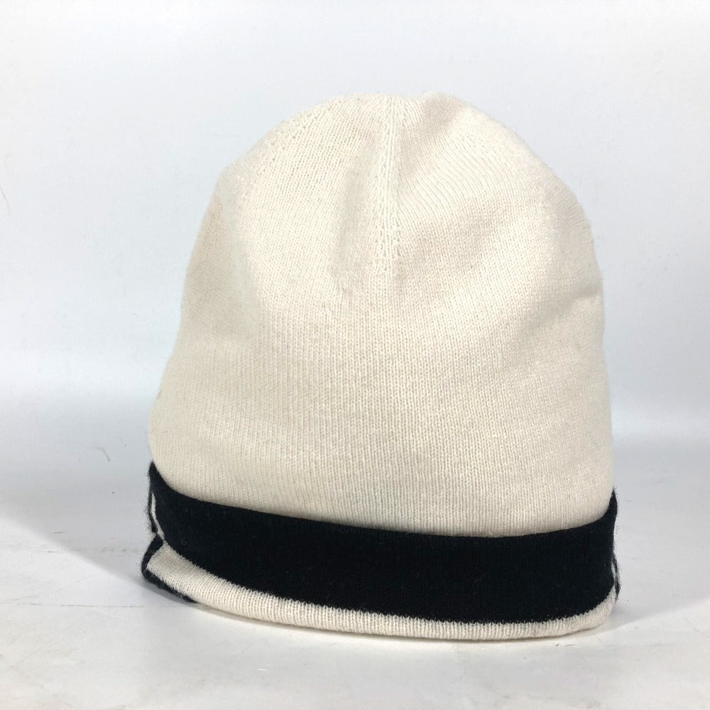 CHANEL 20K ロゴ バイカラー ビーニー 帽子 ニット帽 ニットキャップ ニット帽 カシミヤ レディース ホワイト - brandshop-reference