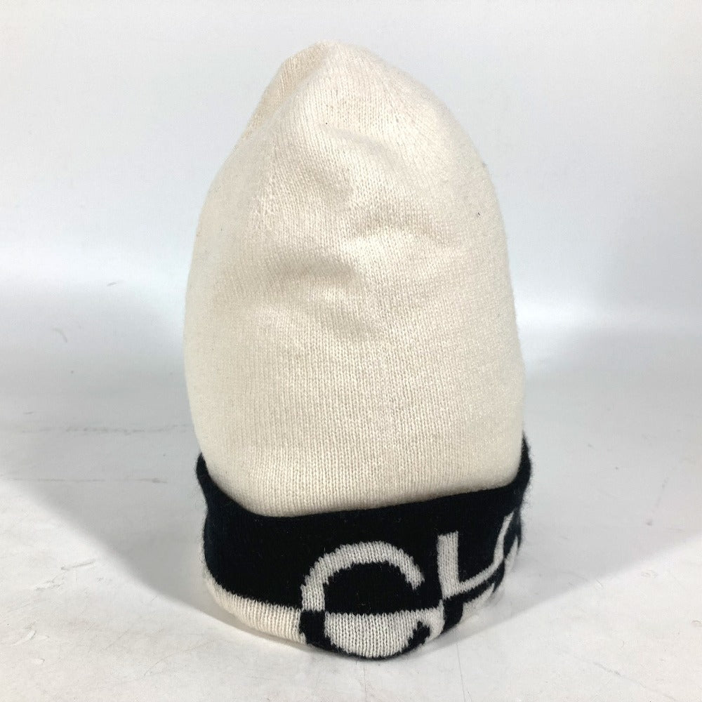 CHANEL 20K ロゴ バイカラー ビーニー 帽子 ニット帽 ニットキャップ ニット帽 カシミヤ レディース ホワイト - brandshop-reference