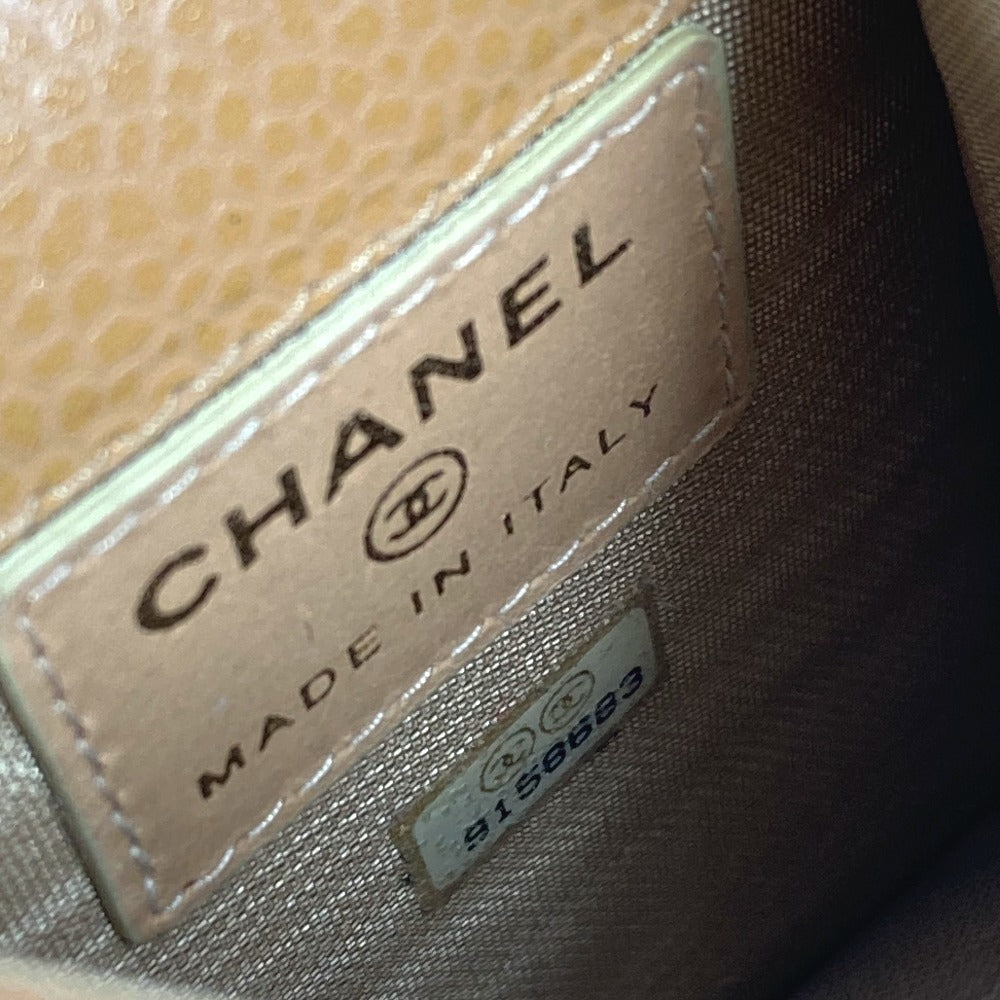 CHANEL A13511 CC ココマーク ロゴ タバコケース ポーチ シガレットケース キャビアスキン ユニセックス ベージュ - brandshop-reference