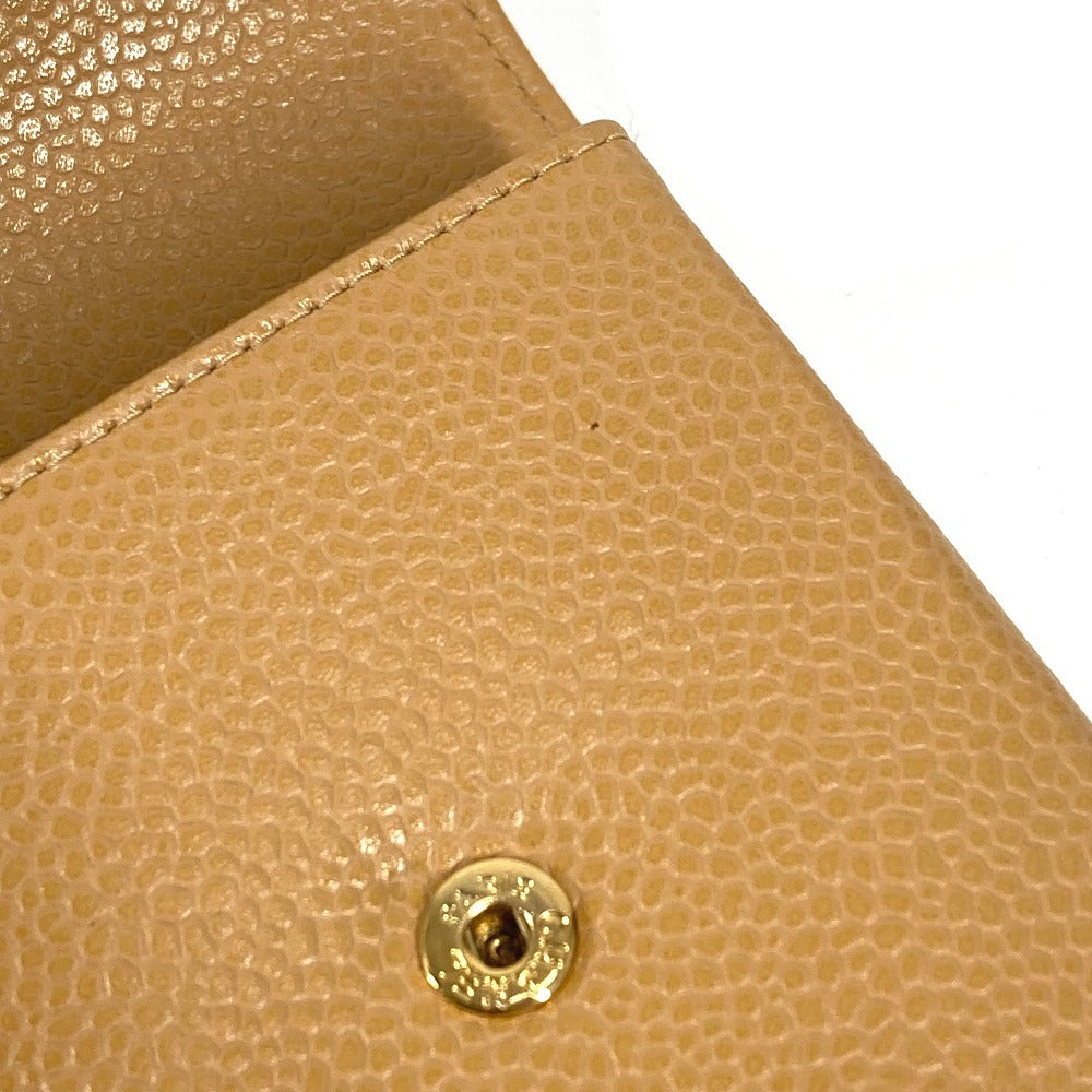 CHANEL A13511 CC ココマーク ロゴ タバコケース ポーチ シガレットケース キャビアスキン ユニセックス ベージュ - brandshop-reference