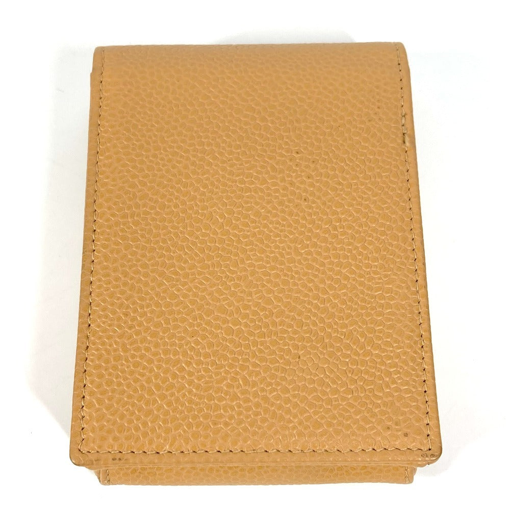 CHANEL A13511 CC ココマーク ロゴ タバコケース ポーチ シガレットケース キャビアスキン ユニセックス ベージュ - brandshop-reference