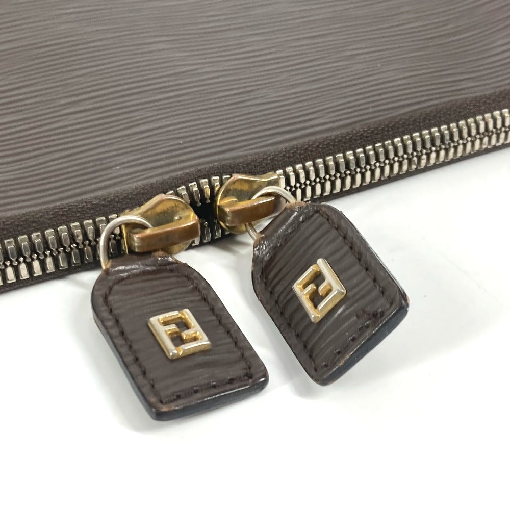 FENDI ヴィンテージ FF ロゴ ポーチ カバン セカンドバッグ クラッチバッグ レザー レディース ブラウン - brandshop-reference