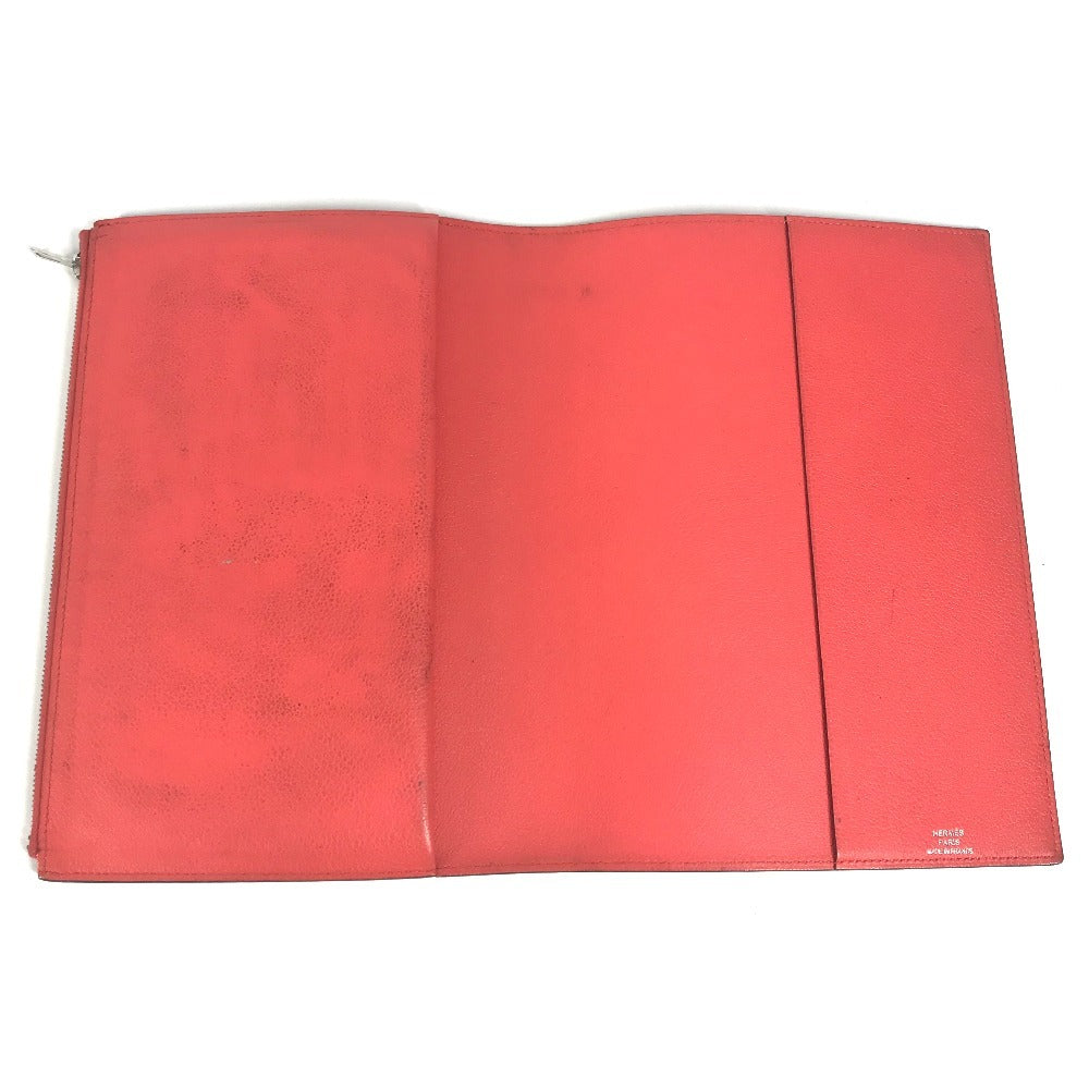 HERMES ステーショナリー ノートパッド 《EAジップ》 A5 メモカバー ケース 手帳カバー ブックカバー ノートカバー レザー ユニセックス ピンク系 - brandshop-reference
