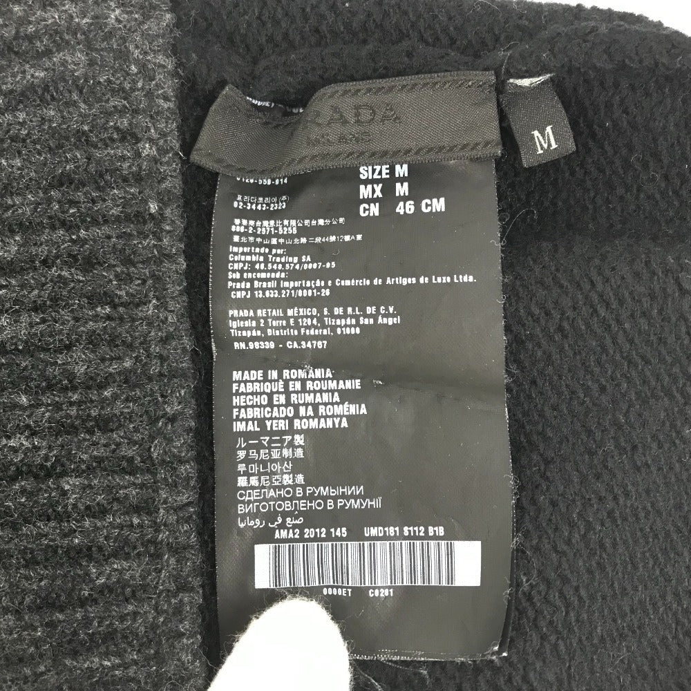 PRADA ロゴ ビーニー 帽子 ニット帽 ニットキャップ ニット帽 ウール/カシミヤ ユニセックス ブラック - brandshop-reference