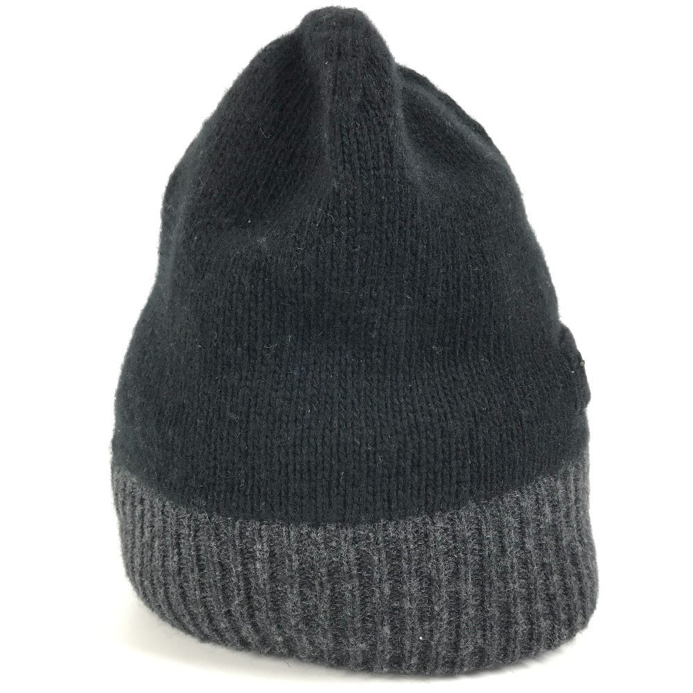 PRADA ロゴ ビーニー 帽子 ニット帽 ニットキャップ ニット帽 ウール/カシミヤ ユニセックス ブラック - brandshop-reference