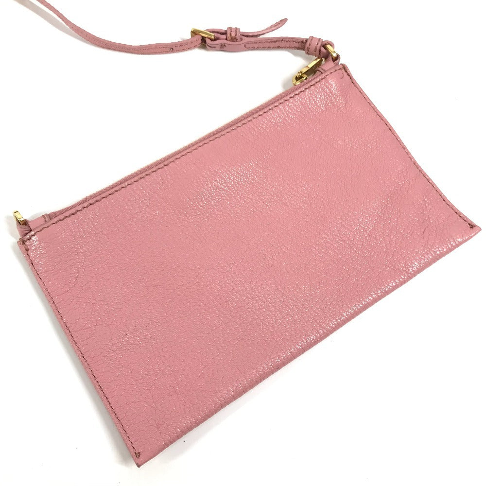 MIUMIU 5BG002 ポーチ付き ロゴ マドラス ハンドバッグ 肩掛け ショルダーバッグ トートバッグ レザー レディース ピンク - brandshop-reference