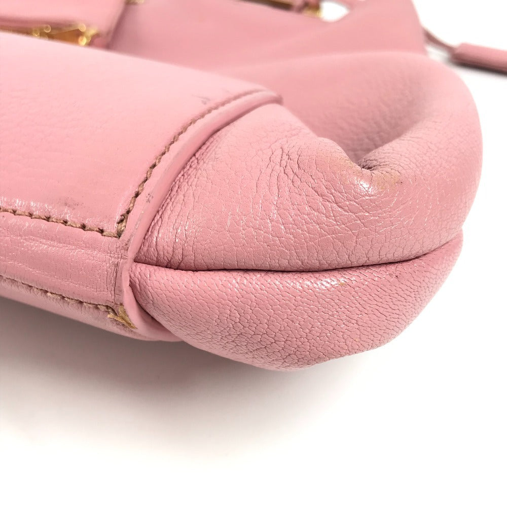 MIUMIU 5BG002 ポーチ付き ロゴ マドラス ハンドバッグ 肩掛け ショルダーバッグ トートバッグ レザー レディース ピンク - brandshop-reference