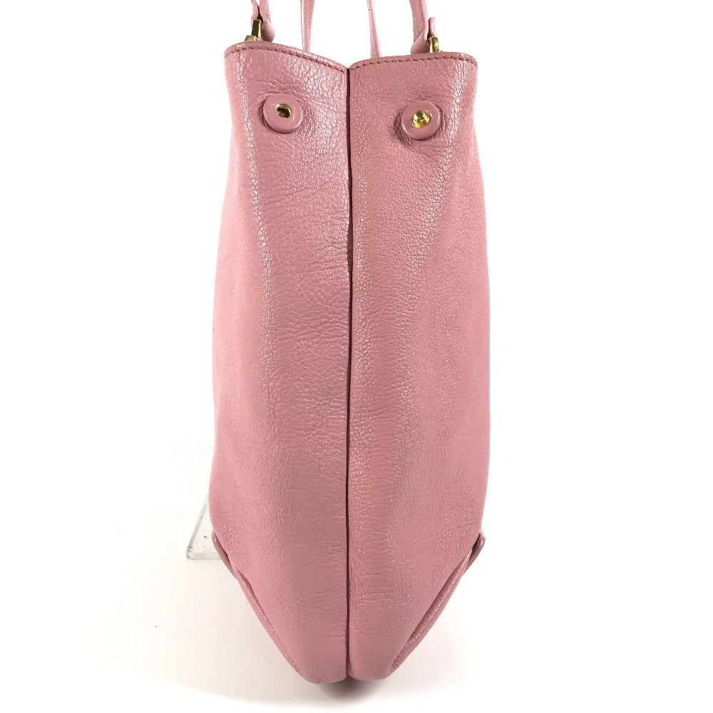 MIUMIU 5BG002 ポーチ付き ロゴ マドラス ハンドバッグ 肩掛け ショルダーバッグ トートバッグ レザー レディース ピンク - brandshop-reference