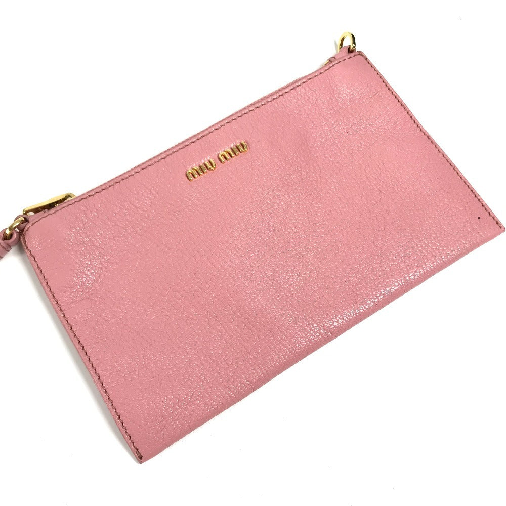 MIUMIU 5BG002 ポーチ付き ロゴ マドラス ハンドバッグ 肩掛け ショルダーバッグ トートバッグ レザー レディース ピンク - brandshop-reference