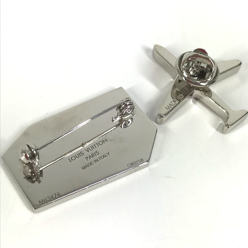 Louis Vuitton M63476 2018 "Kapsul Masa" Pameran Hankyu Limited Trunk & Airplane Accessories Only 2 Pieces Brooch Metal Unisex Multicolor