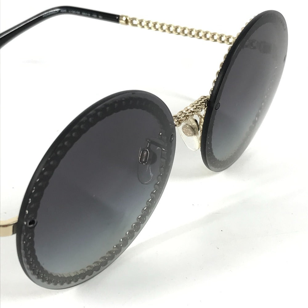 CHANEL 4245  フェイクパール CC ココマーク ラウンド チェーン付き めがね メガネ アイウェア 眼鏡 サングラス プラスチック レディース ブラック - brandshop-reference