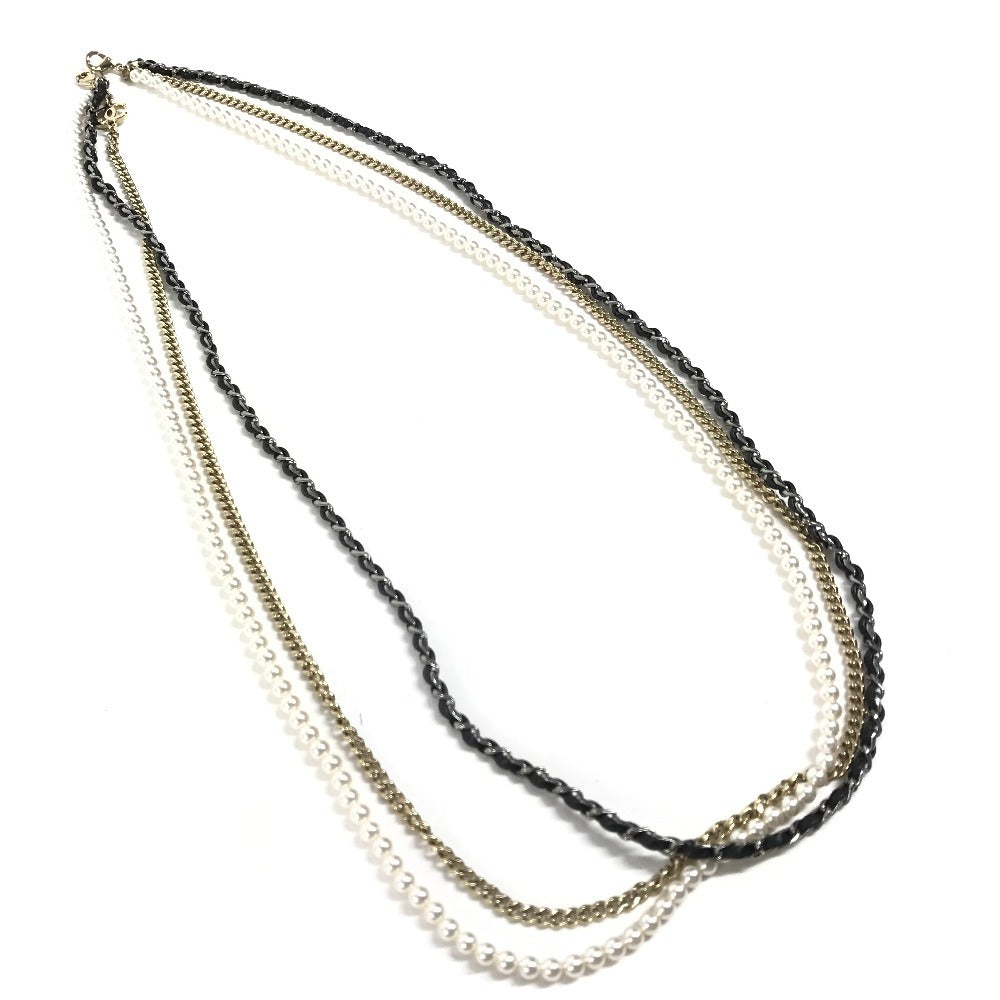 CHANEL 4245  フェイクパール CC ココマーク ラウンド チェーン付き めがね メガネ アイウェア 眼鏡 サングラス プラスチック レディース ブラック - brandshop-reference