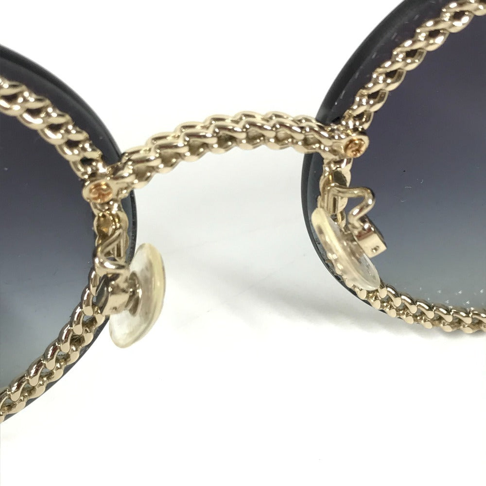 CHANEL 4245  フェイクパール CC ココマーク ラウンド チェーン付き めがね メガネ アイウェア 眼鏡 サングラス プラスチック レディース ブラック - brandshop-reference