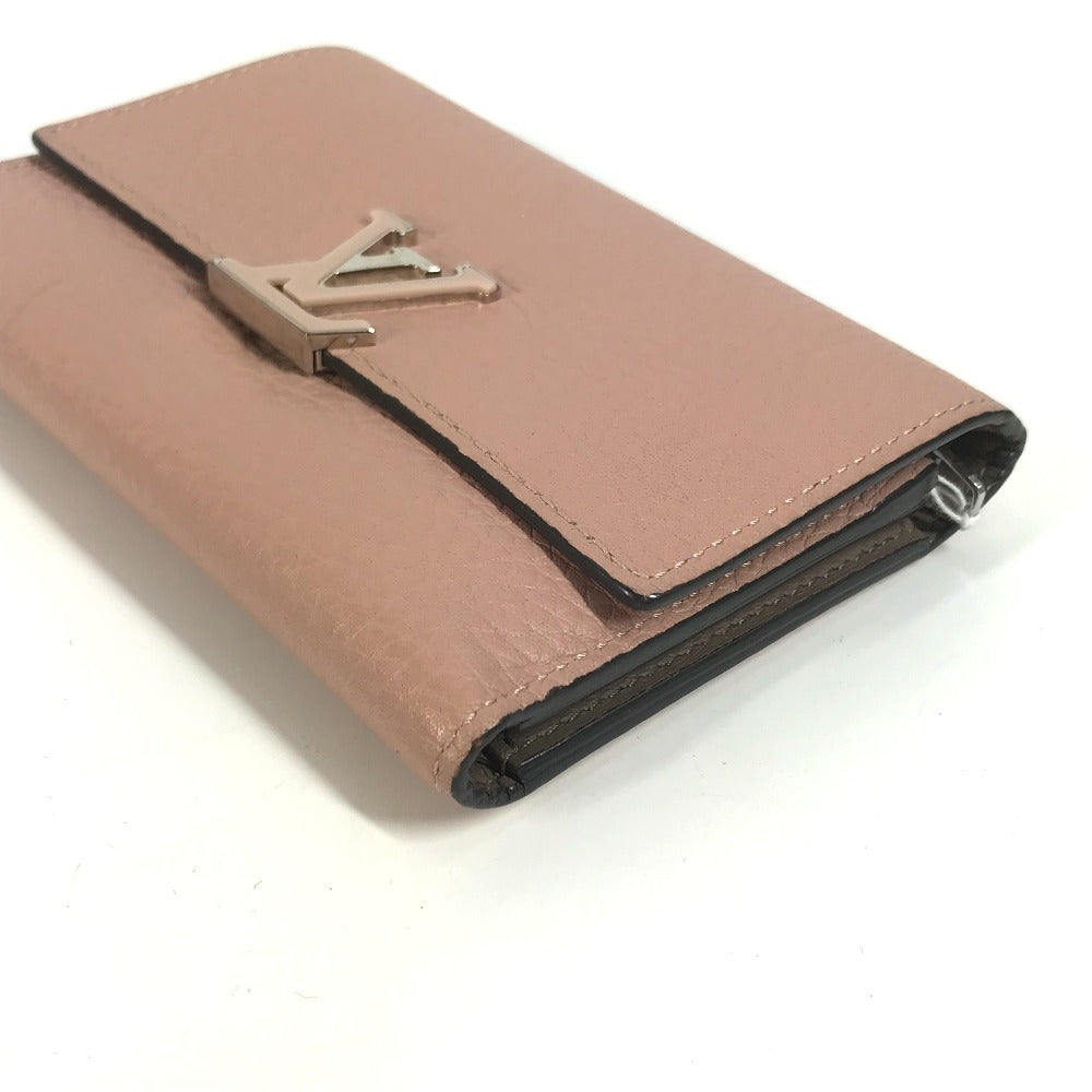 LOUIS VUITTON M62156 ポルトフォイユカプシーヌ  コンパクトウォレット LVロゴ 3つ折り財布 トリヨン レディース マグノリア ピンク - brandshop-reference