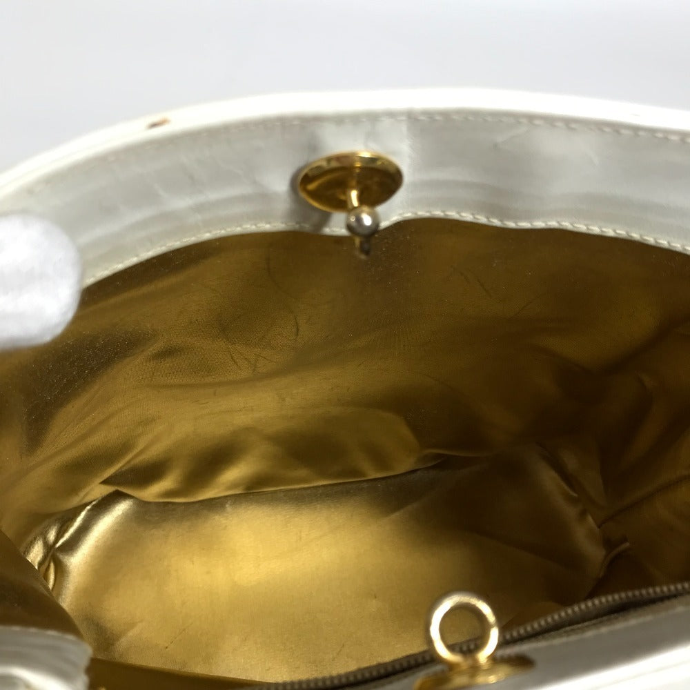 Salvatore Ferragamo ガンチーニ ロゴ カバン バケツ型 ハンドバッグ ストロー レディース ホワイト - brandshop-reference