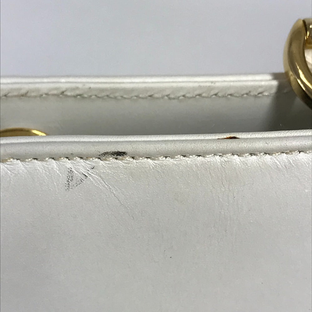 Salvatore Ferragamo ガンチーニ ロゴ カバン バケツ型 ハンドバッグ ストロー レディース ホワイト - brandshop-reference